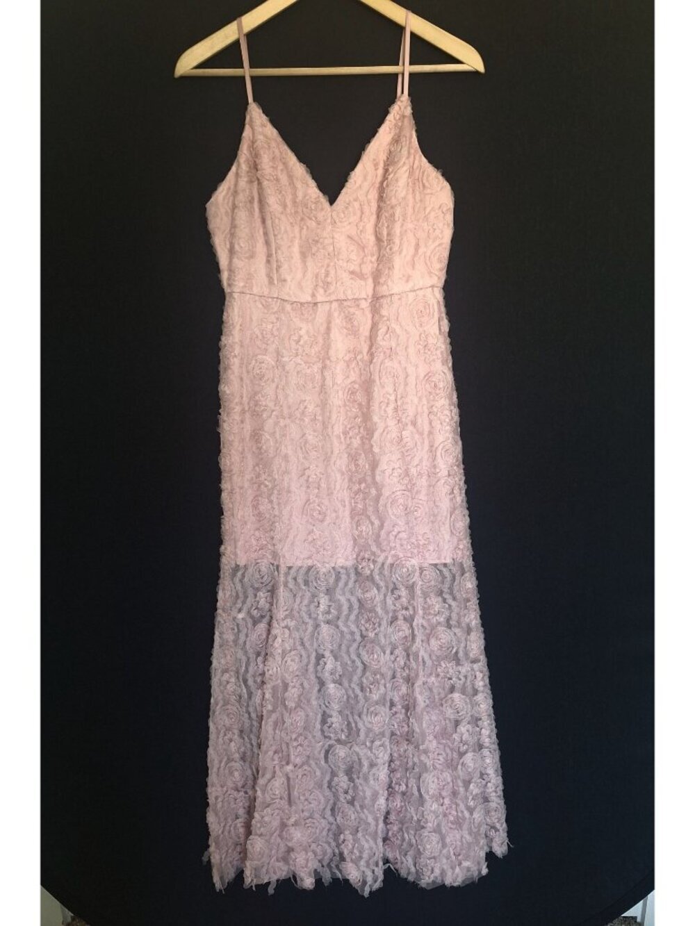 π The Clothing Company Pink Rosette Lace Maxi Dress Size M Romantic Fairycore F - Picture 8 of 8